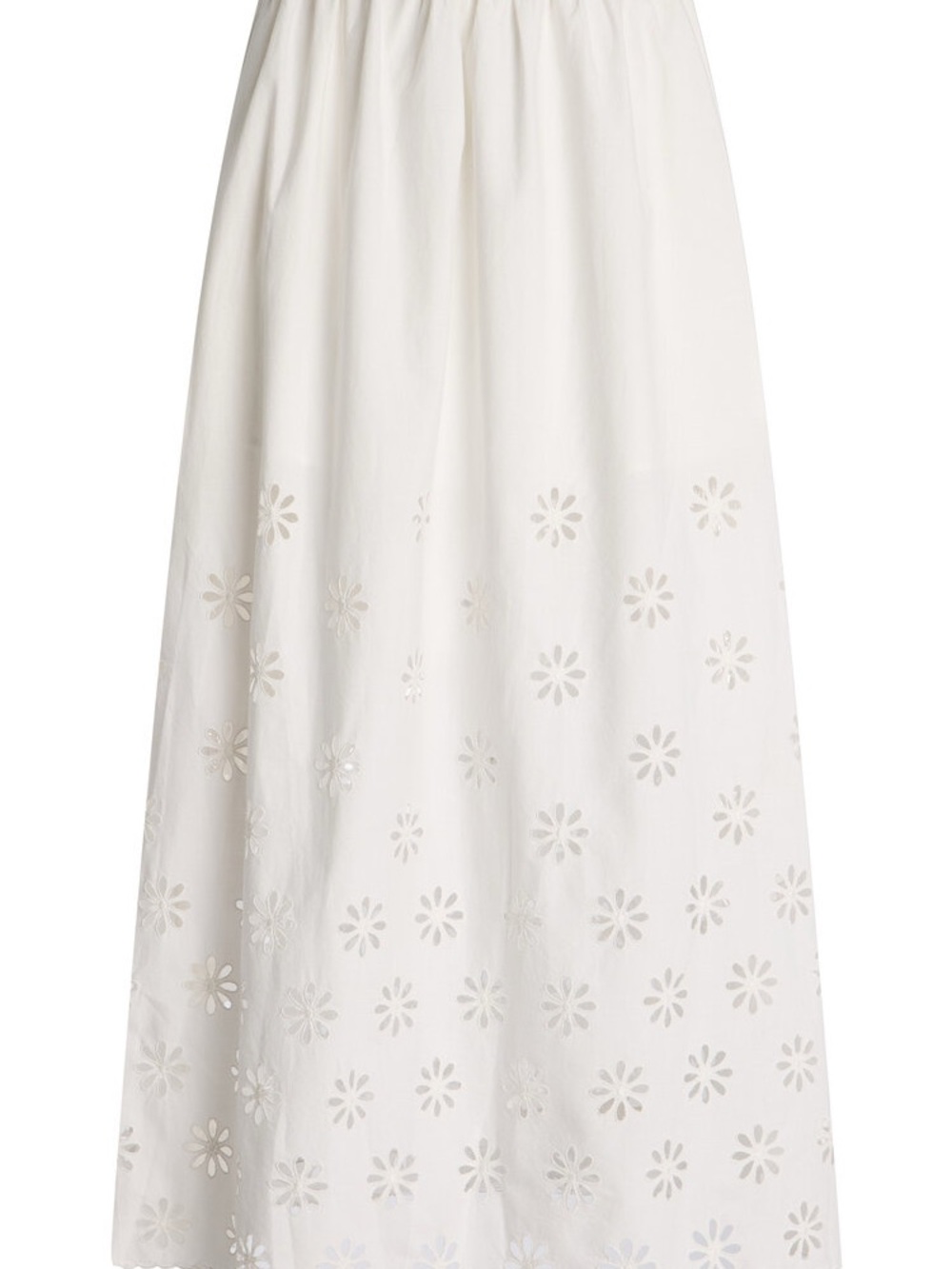 Posse Riviera Cecelia White Eyelet Floral Midi Skirt